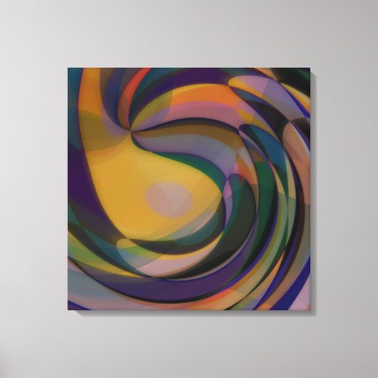 Retro Futuristic Radial Swirve Waves Art Muster Leinwanddruck (Vorderseite)
