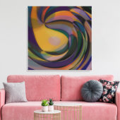 Retro Futuristic Radial Swirve Waves Art Muster Leinwanddruck (Insitu (Wohnzimmer))