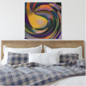 Retro Futuristic Radial Swirve Waves Art Muster Leinwanddruck (Insitu (Schlafzimmer))