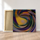 Retro Futuristic Radial Swirve Waves Art Muster Leinwanddruck