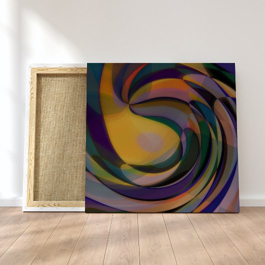 Retro Futuristic Radial Swirve Waves Art Muster Leinwanddruck