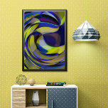 Retro Futuristic Radial Swirve Waves Art Muster Poster<br><div class="desc">Dieses atemberaubende Kunstwerk ist eine großartige Möglichkeit, jedem Wohnraum eine einzigartige Touch hinzuzufügen. Mit einem hellen und kühnen Farbschema aus Blues, Purpur, Grüntöne und Gelb wird dieses wunderschöne Design sicher ein Konversationsstarter sein. Das bunte Muster besteht aus gewellten Linien, die nach außen kreisen und eine faszinierende und auffällige Ästhetik erzeugen....</div>