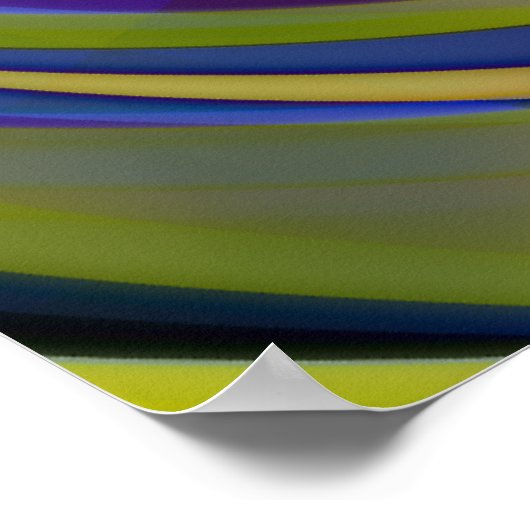 Retro Futuristic Radial Swirve Waves Art Muster Poster (Ecke)