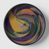 Retro Futuristic Radial Swirve Waves Art Muster Uhr (Vorderseite)