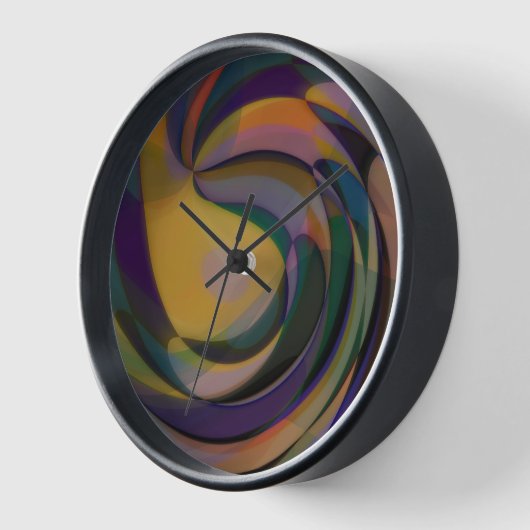 Retro Futuristic Radial Swirve Waves Art Muster Uhr (Winkel)
