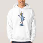 Retro Futuristic Robot Character Waving Hoodie (Vorderseite)