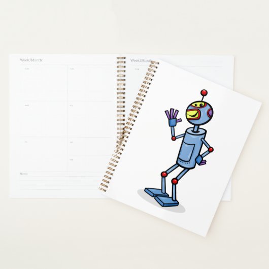 Retro Futuristic Robot Character Waving Planer (Anzeige)