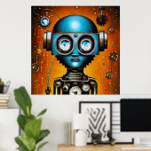 Retro Futuristic Robot Poster (Heimbüro)