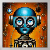 Retro Futuristic Robot Poster (Vorne)