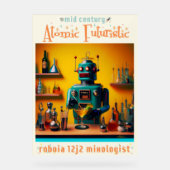 Retro Futuristic Robot ROBIA 12J2 Mixologe Acrylschild (Vorderseite)