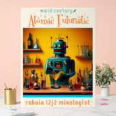 Retro Futuristic Robot ROBIA 12J2 Mixologe Acrylschild (Hochzeit)