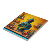 Retro Futuristic Robot ROBIA 12J2 Mixologe Fliese (Seite)