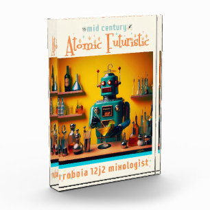Retro Futuristic Robot ROBIA 12J2 Mixologe Fotoblock