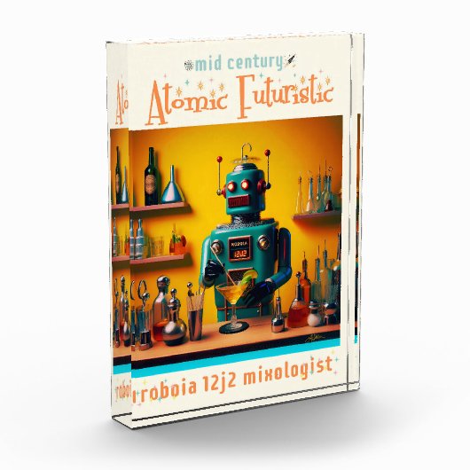 Retro Futuristic Robot ROBIA 12J2 Mixologe Fotoblock (Links)
