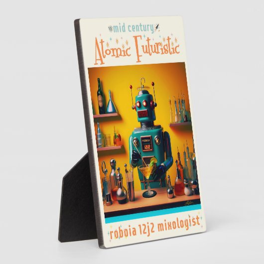 Retro Futuristic Robot ROBIA 12J2 Mixologe Fotoplatte (Seite)