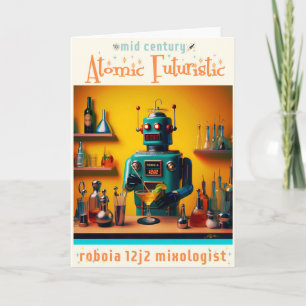 Retro Futuristic Robot ROBIA 12J2 Mixologe Karte