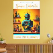 Retro Futuristic Robot ROBIA 12J2 Mixologe Leinwanddruck (Insitu (Wohnzimmer))