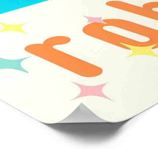 Retro Futuristic Robot ROBIA 12J2 Mixologe Poster (Ecke)