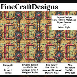 Retro Futuristic Steampunk Pipes BM5 Decoupage Seidenpapier