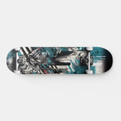 Retro-Futuristic Tech Street Art Skateboard 1 (Horizontal)