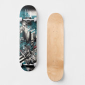 Retro-Futuristic Tech Street Art Skateboard 1 (Vorderseite)