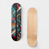 Retro-Futuristic Tech Street Art Skateboard 12 (Vorderseite)