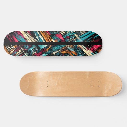 Retro-Futuristic Tech Street Art Skateboard 12 (Horizontal)
