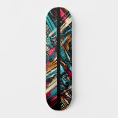 Retro-Futuristic Tech Street Art Skateboard 12 (Vorderseite)