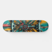 Retro-Futuristic Tech Street Art Skateboard 13 (Horizontal)