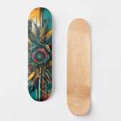 Retro-Futuristic Tech Street Art Skateboard 14 (Vorderseite)