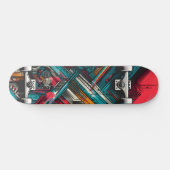 Retro-Futuristic Tech Street Art Skateboard 15 (Horizontal)