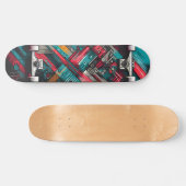 Retro-Futuristic Tech Street Art Skateboard 17 (Horizontal)