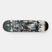 Retro-Futuristic Tech Street Art Skateboard 2 (Horizontal)