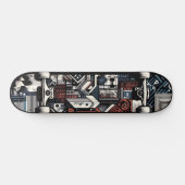 Retro-Futuristic Tech Street Art Skateboard 20 (Horizontal)