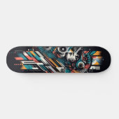 Retro-Futuristic Tech Street Art Skateboard 22 (Horizontal)