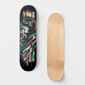 Retro-Futuristic Tech Street Art Skateboard 22 (Vorderseite)