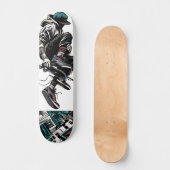 Retro-Futuristic Tech Street Art Skateboard 23 (Vorderseite)