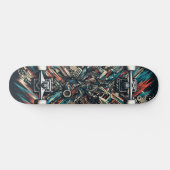 Retro-Futuristic Tech Street Art Skateboard 32 (Horizontal)