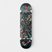 Retro-Futuristic Tech Street Art Skateboard 32 (Vorderseite)