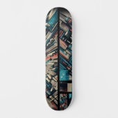 Retro-Futuristic Tech Street Art Skateboard 33 (Vorderseite)