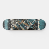 Retro-Futuristic Tech Street Art Skateboard 34 (Horizontal)