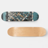 Retro-Futuristic Tech Street Art Skateboard 34 (Horizontal)