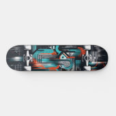 Retro-Futuristic Tech Street Art Skateboard 36 (Horizontal)