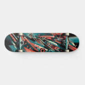 Retro-Futuristic Tech Street Art Skateboard 37 (Horizontal)