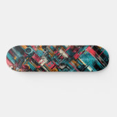 Retro-Futuristic Tech Street Art Skateboard 39 (Horizontal)