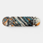 Retro-Futuristic Tech Street Art Skateboard 4 (Horizontal)