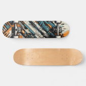 Retro-Futuristic Tech Street Art Skateboard 4 (Horizontal)