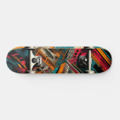 Retro-Futuristic Tech Street Art Skateboard 40 (Horizontal)