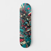 Retro-Futuristic Tech Street Art Skateboard 7 (Vorderseite)