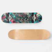 Retro-Futuristic Tech Street Art Skateboard 8 (Horizontal)